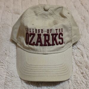 College Of The Ozarks Beige Cap with Embroidery